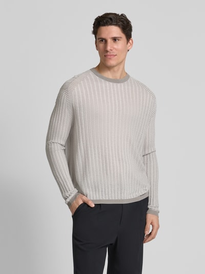 Emporio Armani Strickpullover mit Strukturmuster Offwhite 4