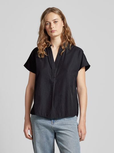 QS Blouse met tuniekkraag Zwart - 4