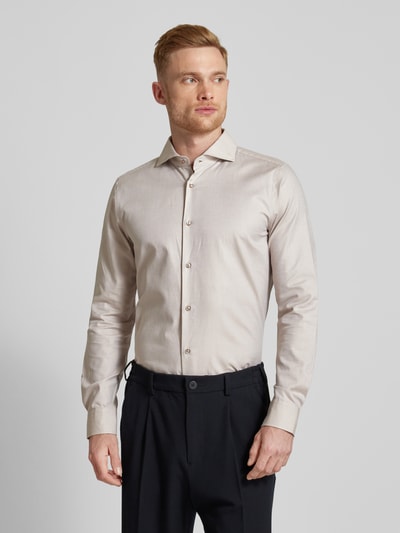 JOOP! Slim Fit Business-Hemd mit Kentkragen Mittelbraun 4