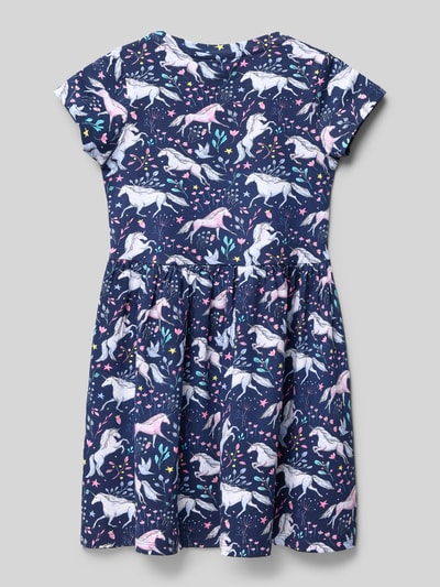 DANAMADE Jurk in all-over look met ronde hals Marineblauw - 3