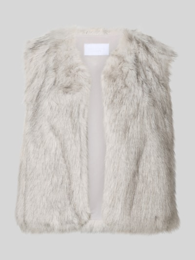 Produktfoto, Weste aus Kunstfell Modell 'Pu44nch' von ZABAIONE in hellem Grau, weiche Textur, Regular Fit, Rundhalsausschnitt, Damen Weste