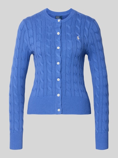 Polo Ralph Lauren Slim fit gebreid jack, model 'Cardi' Koningsblauw - 1