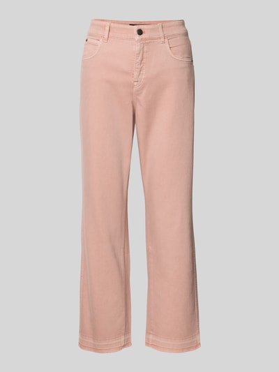 Produktfoto, Feminine Fit Jeans mit Fransen und Eingrifftaschen von Marc Cain z mieszanka bawełny i elastanu, jasnoróżowe, szerokość w rozmiarze 36: 38 cm, długość wewnętrzna nogawki w rozmiarze 36: 70 cm