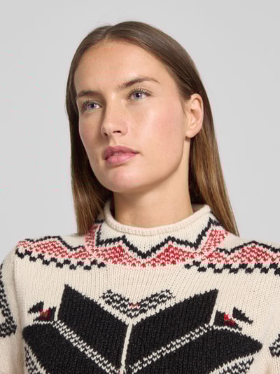 Polo Ralph Lauren Bluzka z dzianiny z mieszanki wełny z dodatkiem wełny z alpaki Beżowy melanż 3