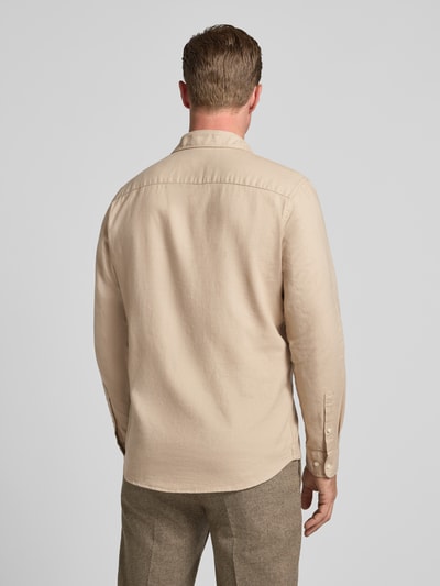SELECTED HOMME Slim fit vrijetijdsoverhemd van puur katoen, model 'SLIMOWEN' Beige gemêleerd - 5