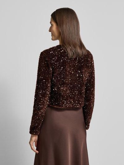 Mango Bolero mit Pailletten und Schnürung Modell 'XTURNER' Dunkelbraun 5