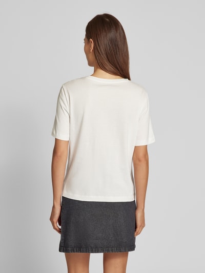 Marc Cain T-Shirt mit Pailletten- und Ziersteinbesatz Offwhite 5