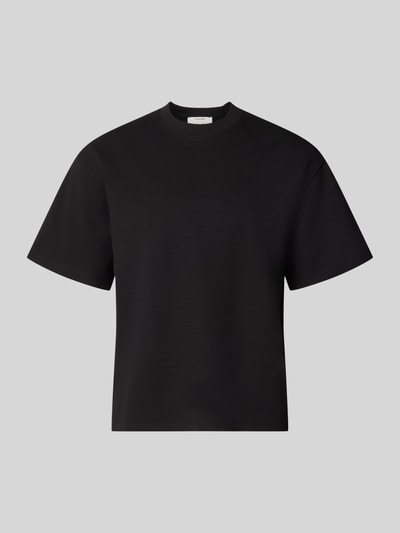 Produktfoto, schwarzes Relaxed Fit T-Shirt aus elastischem Baumwoll-Mix Modell 'SCUBA' von JACK & JONES, Rundhalsausschnitt, glatte Oberfläche