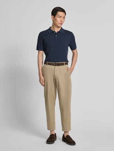 Christian Berg Men Poloshirt mit gerippten Abschlüssen Marine 1