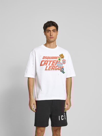 Dsquared2 Loose Fit T-Shirt aus reiner Baumwolle Weiss 4
