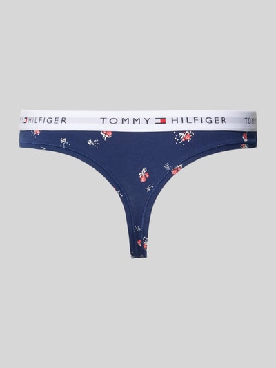 Produktfoto, String aus Baumwoll-Mix im 3er-Pack von TOMMY HILFIGER in Optik: Unifarben mit Elastischer-Logo-Bund, Multipack:3er-Pack