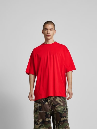 VETEMENTS Oversized T-Shirt mit Label-Stitching Rot 4