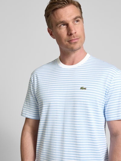 Lacoste T-Shirt mit Label-Stitching Hellblau 3