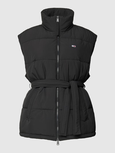Tommy Jeans Steppweste mit Stehkragen und Bindegürtel Black 2