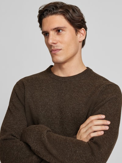 Casual Friday Strickpullover mit Strukturmuster Modell 'Karl' Dunkelbraun 3