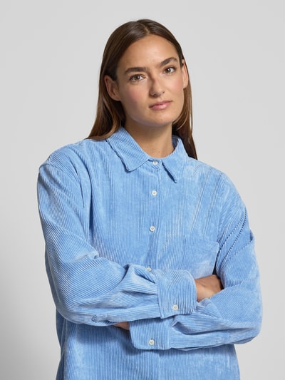 0039 Italy Bluzka koszulowa z listwą guzikową model ‘BETTY’ Jasnoniebieski 3