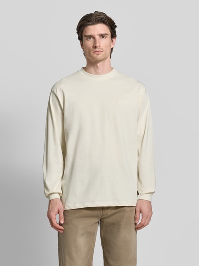 WOODBIRD Longsleeve mit Label-Stitching Modell 'Baine' Offwhite 4