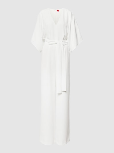 HUGO Jumpsuit mit V-Ausschnitt Modell 'Kalaisa' - OCCASION CAPSULE Offwhite 2