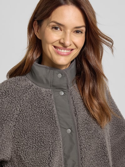 Jake*s Casual Sweatjacke mit Teddyfell Dunkelgrau 3