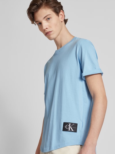 Calvin Klein Jeans T-shirt met labelpatch Lichtblauw - 3