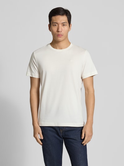 Tom Tailor T-shirt o kroju regular fit z czystej bawełny Złamany biały melanż 4
