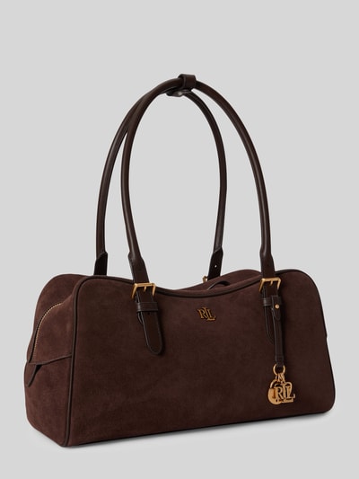 Lauren Ralph Lauren Henkeltasche aus echtem Veloursleder Dunkelbraun 3