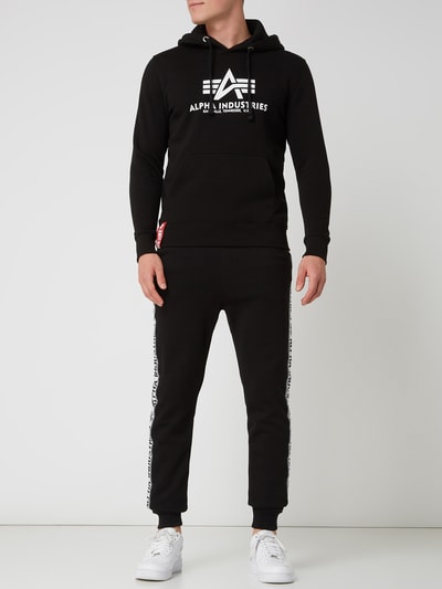 Alpha Industries Hoodie met labelprint Zwart - 1