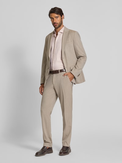 Jake*s Regular fit zakelijk overhemd met knoopsluiting Zand - 1