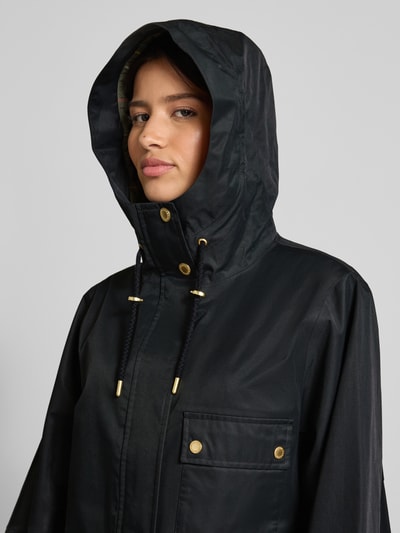 Barbour Regular fit functioneel jack met capuchon, model 'ARLA' Zwart - 3