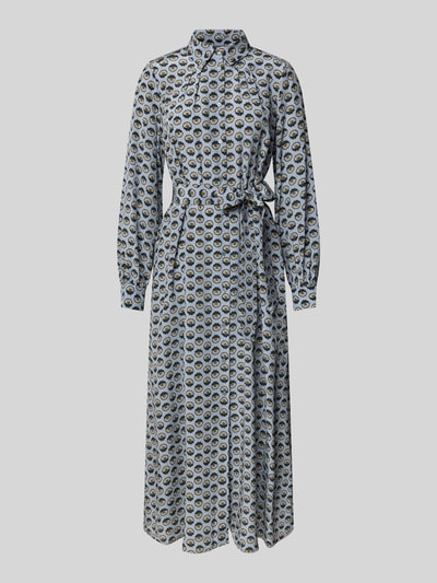 Weekend Max Mara Sukienka koszulowa o lejącym kroju z czystego jedwabiu model ‘NARVEL’ Jasnoniebieski 2