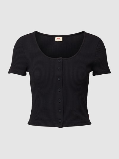 Levi's® T-Shirt in Ripp-Optik Modell 'SS RACH TOP CAVIAR' Black 2