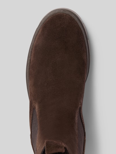 Produktfoto, braunes Obermaterial mit glatter Textur, runde Form, Chelseas aus echtem Rindsleder von Tamaris, Damen Chelseas