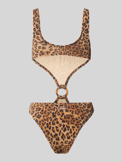 MC2 Saint Barth Monokini im Allover-Look Modell 'LAUREL' Mittelbraun 3