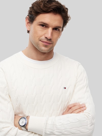 Tommy Hilfiger regular fit pullover van puur katoen Ecru - 3