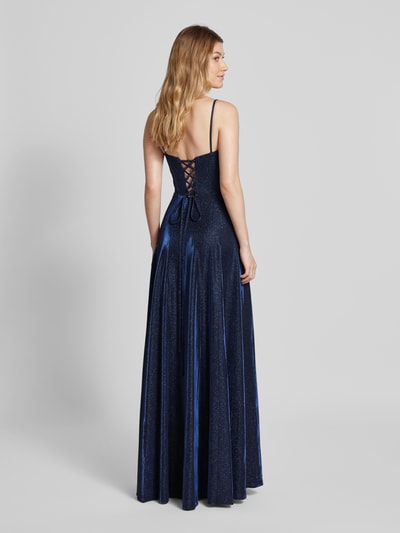 Luxuar Abendkleid mit Beinschlitz Dunkelblau 5