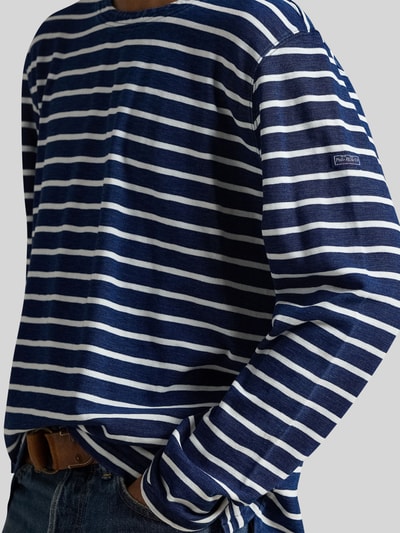 Polo Ralph Lauren bluzka z długim rękawem o kroju regular fit z detalem z logo Granatowy 3