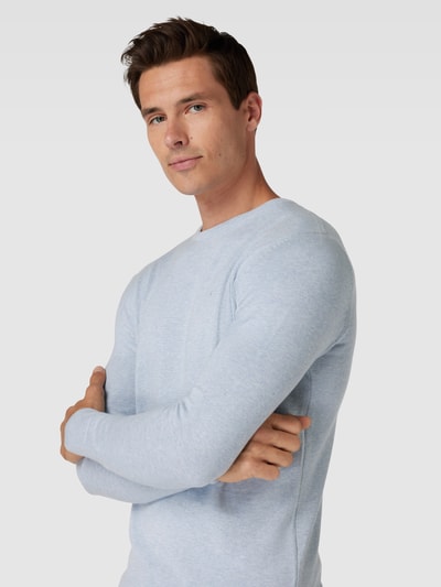 Tom Tailor Gebreide pullover met labelstitching, model 'BASIC' Lichtblauw - 3