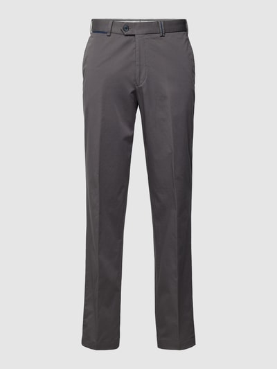 Hiltl Slim fit broek met persplooien, model 'PEAKER' Antraciet - 2