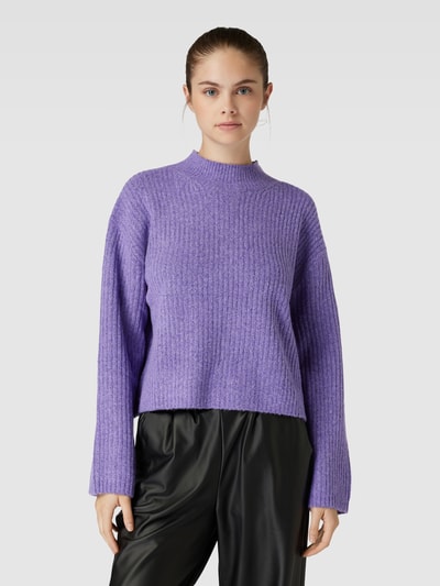 Tom Tailor Denim Strickpullover mit Turtleneck Purple Melange 4