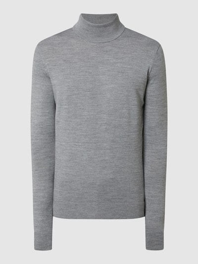 SELECTED HOMME Rollkragenpullover aus Merinowollmischung  Silber 2