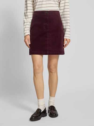 Marc O'Polo Leicht ausgestellter Mini-Rock aus Baumwoll-Mix Bordeaux 4