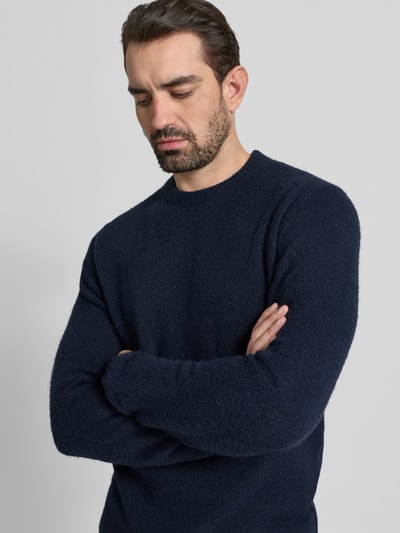 Jack & Jones Premium Gebreide pullover met ribboorden, model 'BLASIMON' Marineblauw - 3