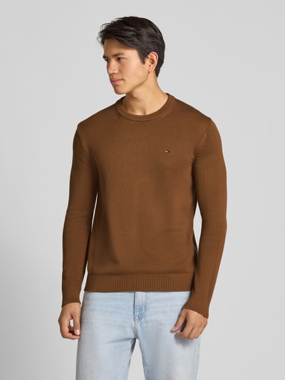 Tommy Jeans Regular fit gebreide pullover van zuiver katoen Middenbruin - 4