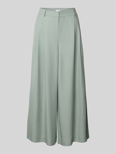 Jake*s Collection Wide leg bandplooibroek met steekzakken Lindegroen - 2