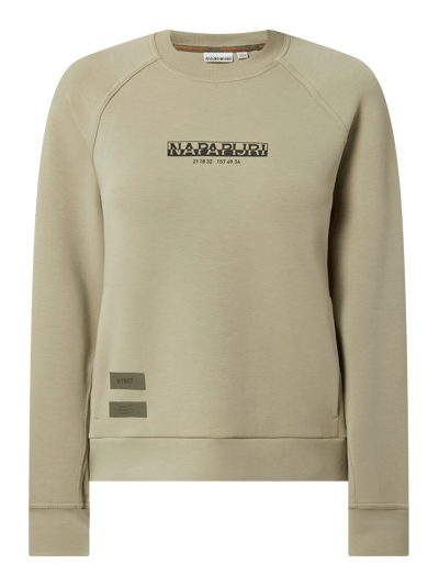 Napapijri Sweatshirt met logo's, model 'Oahu' Kaki - 2