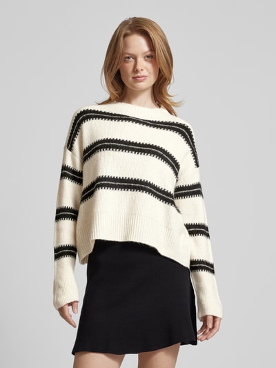 Vero Moda Pullover mit Streifenmuster Modell 'DAZZLE' Beige 4