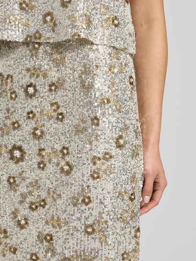 MSCH Copenhagen High Waist Maxirock mit Pailletten Modell 'Magnolia' Silber 3