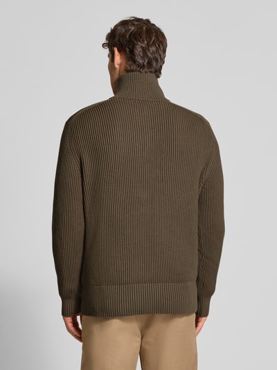 Drykorn Gebreide pullover met schipperskraag, model 'MANUELO' Kaki - 5