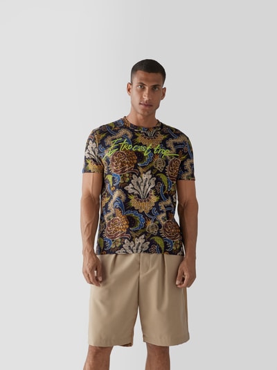 Etro T-Shirt mit Label-Print Blau 4