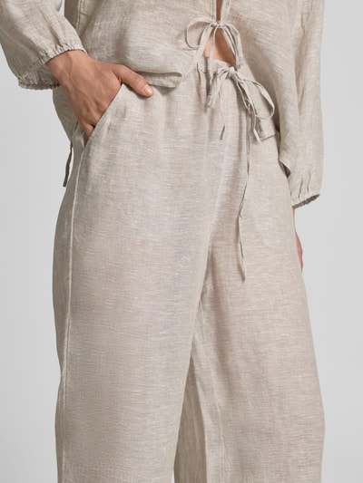 Christian Berg Woman Wide Leg Leinenhose mit Eingrifftaschen Beige 3